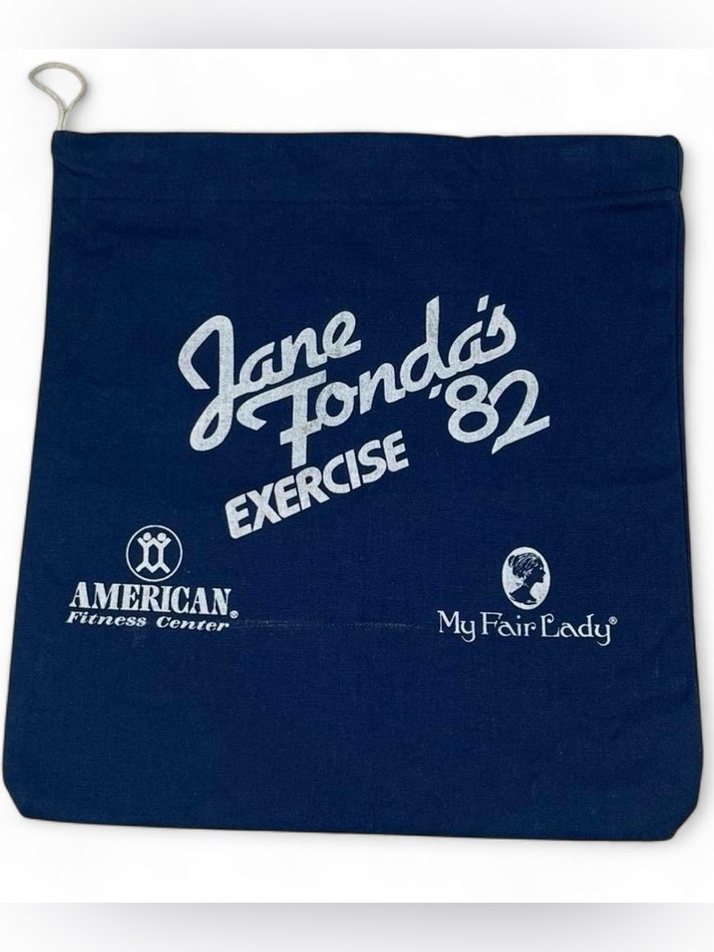 VINTAGE Jane Fonda’s Exercise ‘82 Navy Blue Small Gym Bag 15”x13” AFC MFL